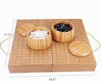 19x19 / Juego de Go de Alta Calidad en Caja de Regalo con Tablero de Piedras de Melamina Convexas Únicas y Juego de Cuencos de Bambú
