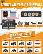 Auxbeam AS-R40 Slim Panel de interruptor de 4 bandas con función de memoria