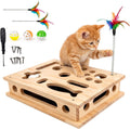 Rascador de uñas para gatos, caja de enriquecimiento de rompecabezas de arañazos para gatos con papel de lija para el cuidado de las garras de gato, uñas de corte sin estrés