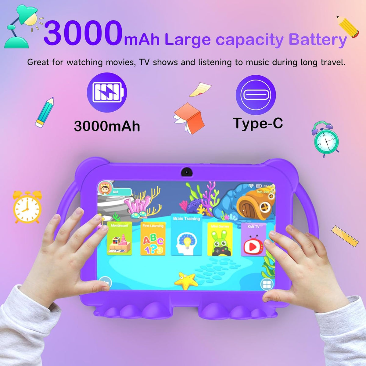 Tablet para niños, tablet de 7 pulgadas para niños 4GB+32GB admite...