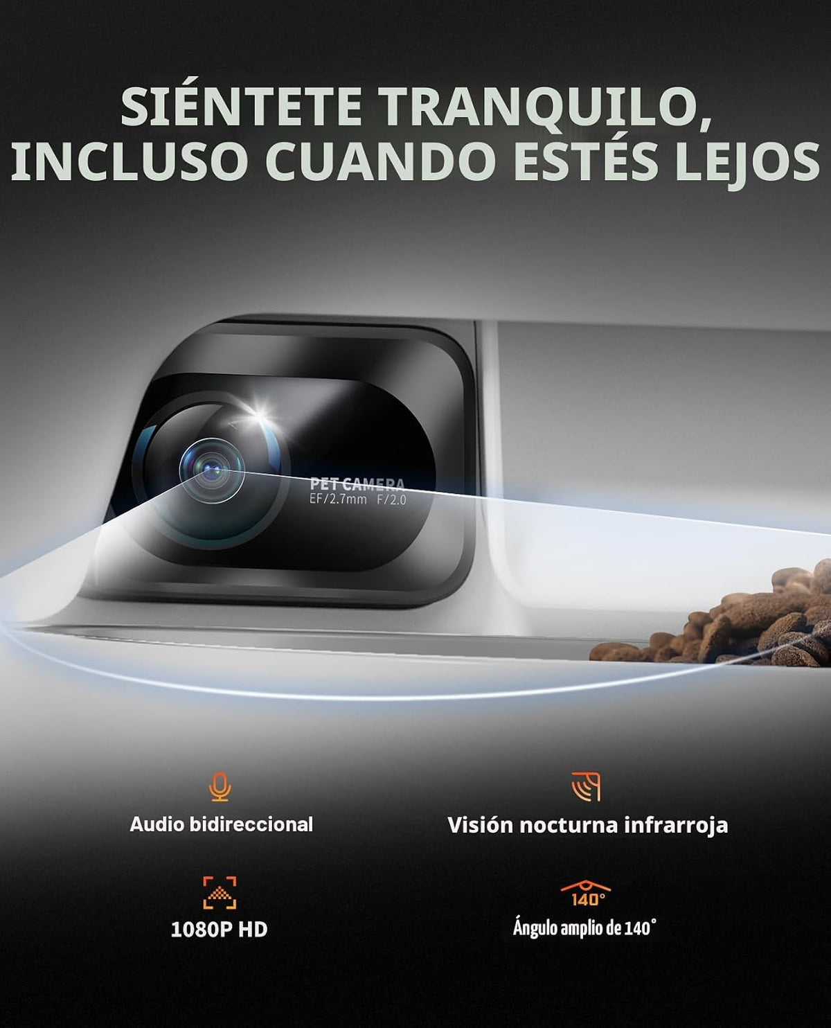 PETKIT - Alimentador automático para gatos y perros con cámara, captura de movimiento impulsada por IA, video HD 1080P con visión nocturna, WiFi 2.4G, alimentador para mascotas con audio bidireccional