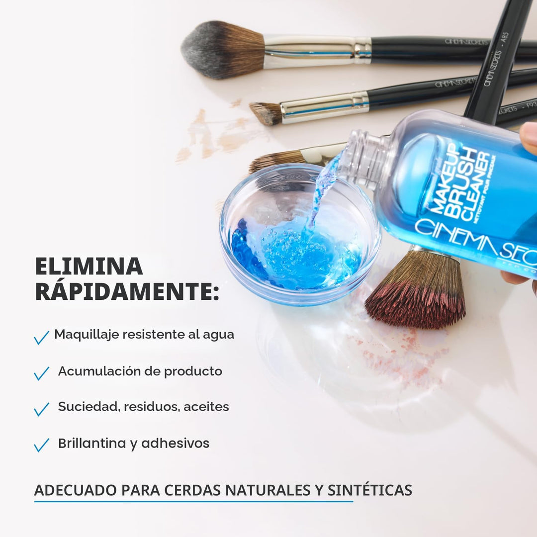 Cinema Secrets Solución limpiadora de brochas de maquillaje de vain...