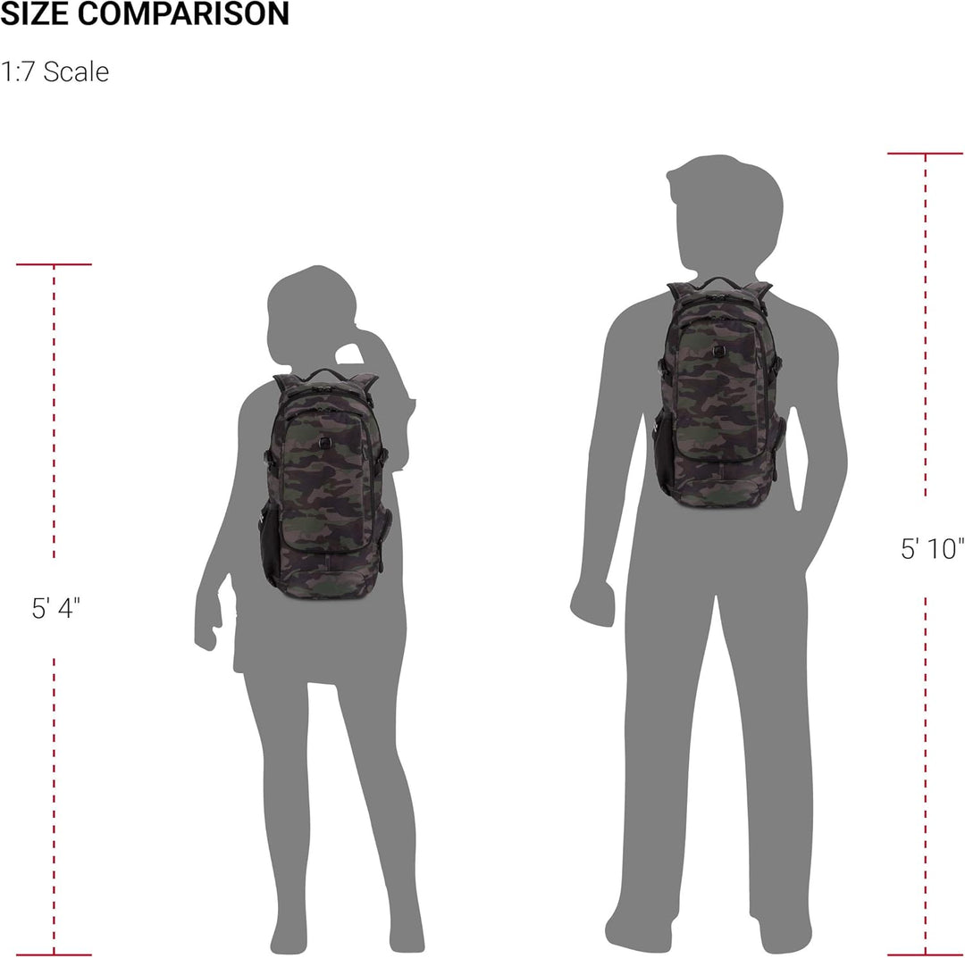 SwissGear 3598 - Mochila estrecha de día, Camuflaje\/Verde