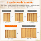 Lifewit Organizador de Utensilios de Bambú para Cajón de Cocina, Bandeja para Utensilios de Cocina
