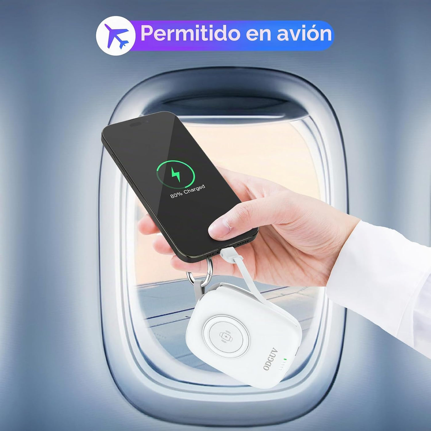 Cargador portátil pequeño de 5000 mAh, cargador inalámbrico iWatch...