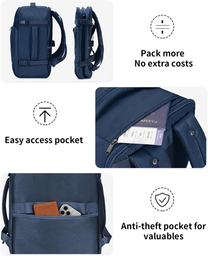 ECOHUB Mochila de viaje Mochila de transporte, Azul-2, Mochilas de...