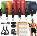 WHATAFIT Bandas de resistencia, bandas de ejercicio de 5 niveles con asas