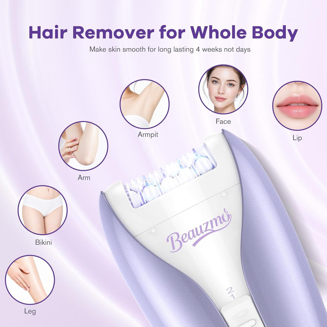 Depiladora silenciosa para mujer, removedor de vello facial y corpo...