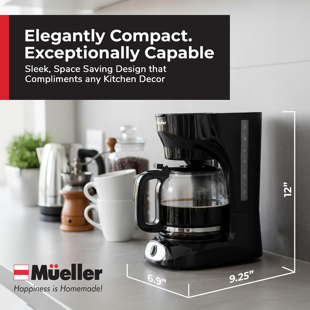 Cafetera de goteo Mueller de 12 tazas