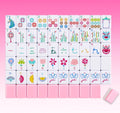 Set de 160 Fichas de Mahjong en color Rosa con Grabado y Bolsa de Transporte y Accesorios, Juego de Fichas de Mahjong de 1.2’’