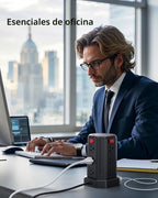 SMALLRT - Cable de extensión de 10 pies con 12 tomas de corriente alterna múltiples, 4 USB (1 USB C), estación de carga de escritorio SMALLRT para hogar, oficina, universidad, dormitorio esencial