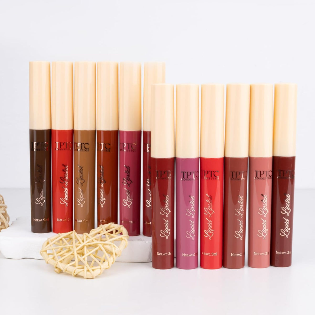 12 Colors Liquid Lipstick Set, Long Lasting Smudge Proof, High Pigm...