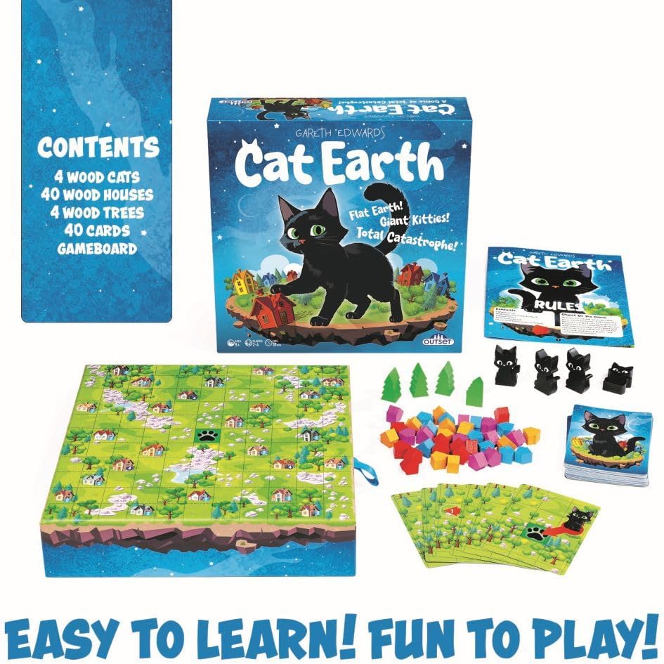 Cat Earth - Juego de mesa familiar de estrategia ligera - 2 a 4 jugadores a