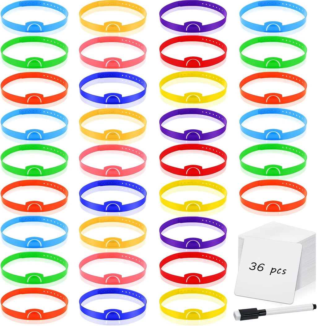 Juego de diademas de juego con 100 tarjetas de borrado en seco, 4 marcadores, tarjeta de inserción de lata ajustable, para adultos de fiesta