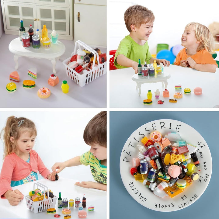 50 piezas de botellas en miniatura de comida y bebida