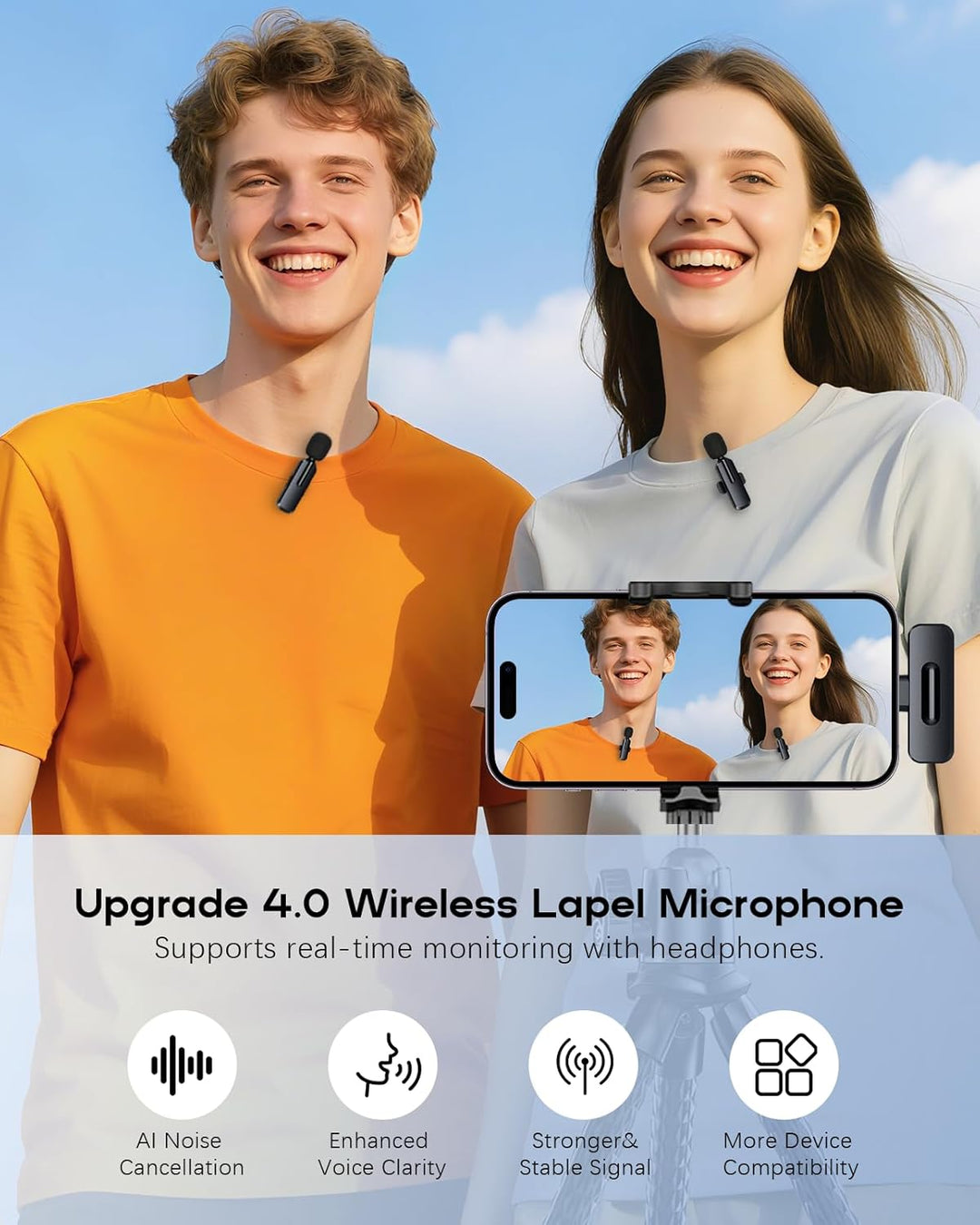 ZOPPLM Mini micrófono inalámbrico para iPhone \u2013 Micrófono Blue...