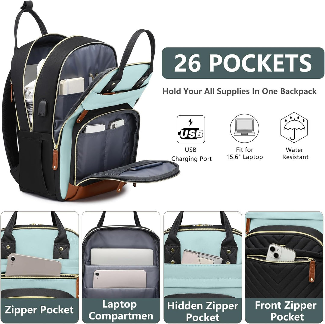 Mochila para laptop para mujer, mochila de trabajo de 15.6 pulgadas...