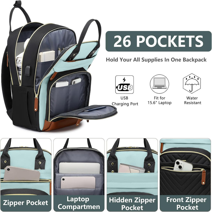 Mochila para laptop para mujer, mochila de trabajo de 15.6 pulgadas...