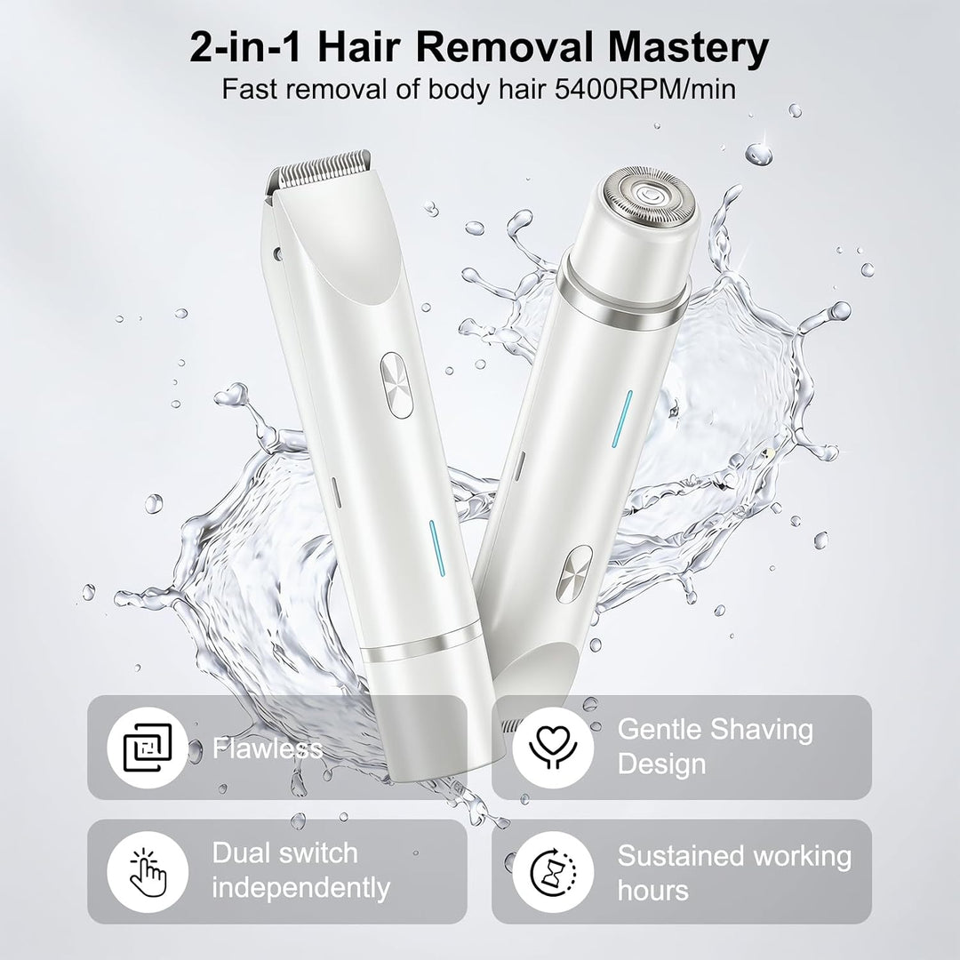 Debark Recortadora de bikini 2 en 1 para mujer, maquinilla de afeit...