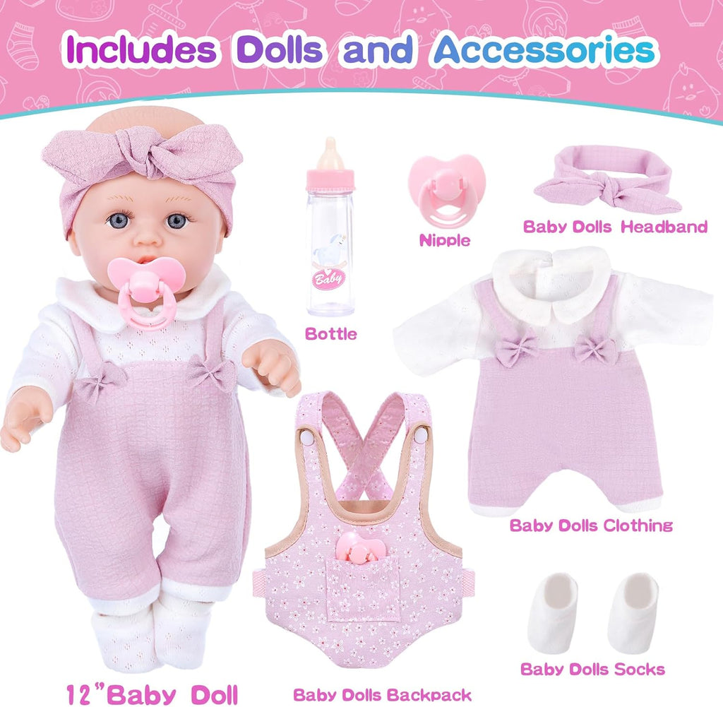 BDDOLL Juego de muñecas de bebé de 12 pulgadas con ropa