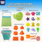 TOY Life Juego de 23 piezas de arena Ocean Beach, moldes de animales