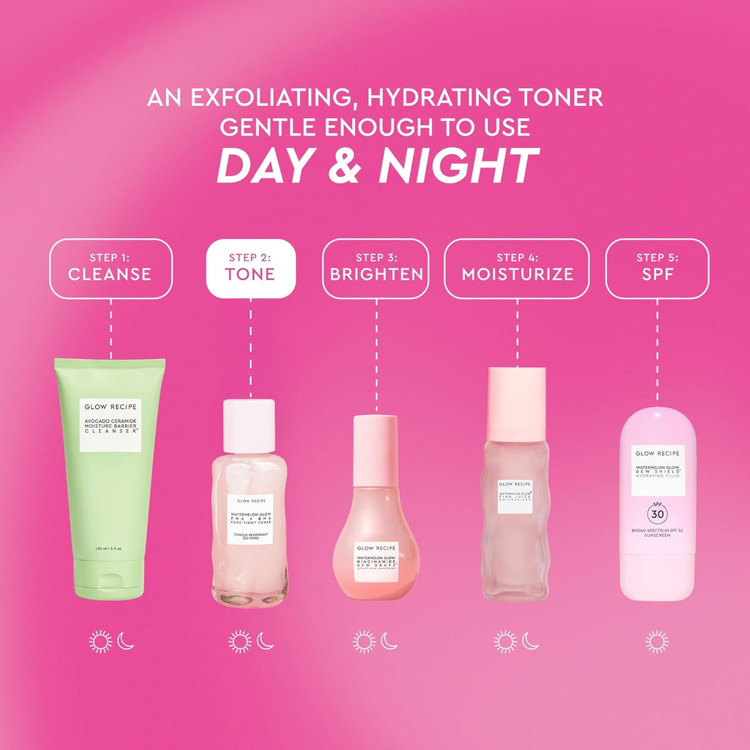 Glow Recipe PHA + BHA Tónico Facial - Minimizador de Poros de Cuida...
