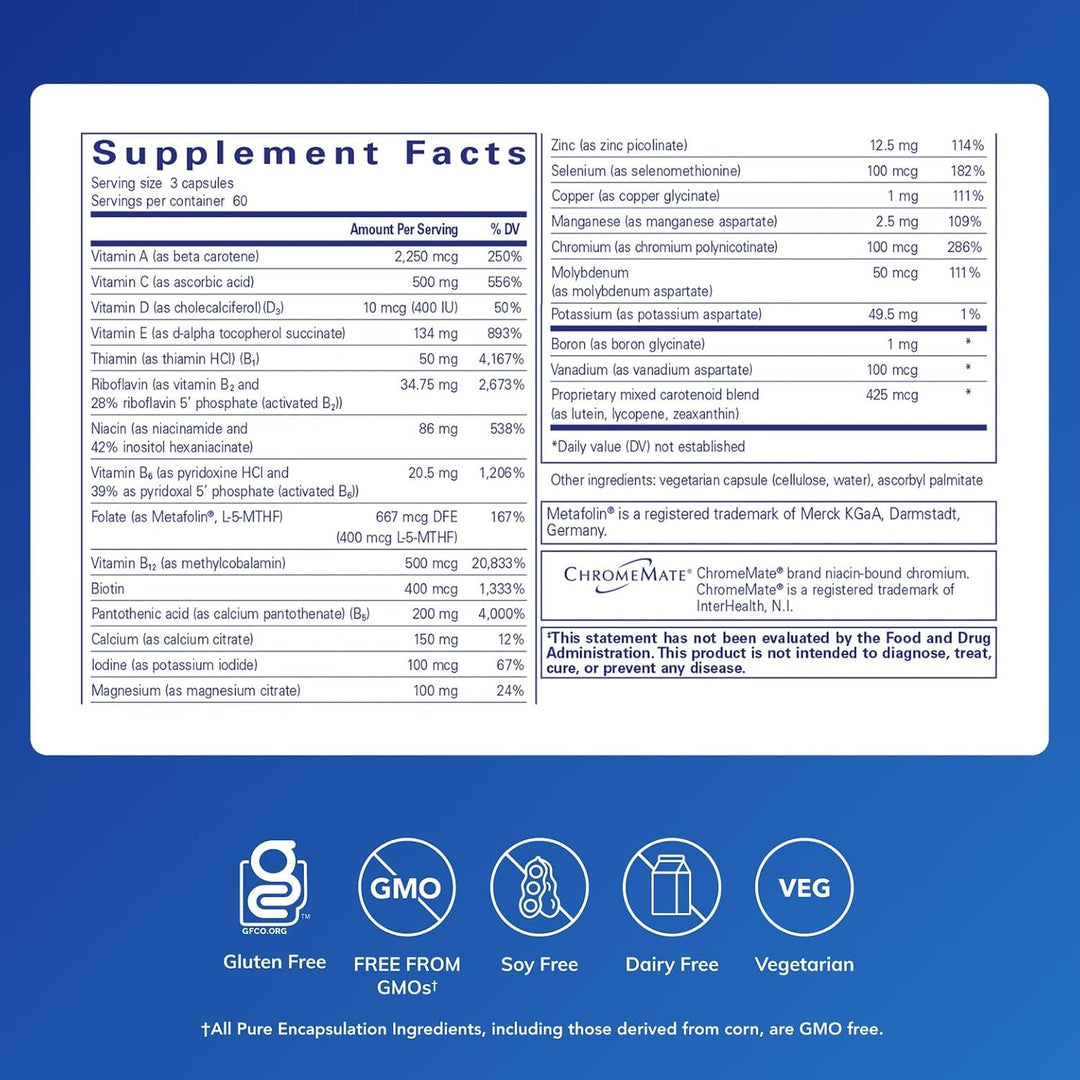 Pure Encapsulations Nutrient 950 sin hierro | Suplemento para apoya...