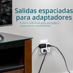 Philips - Extensor de salida con protector contra sobretensiones con