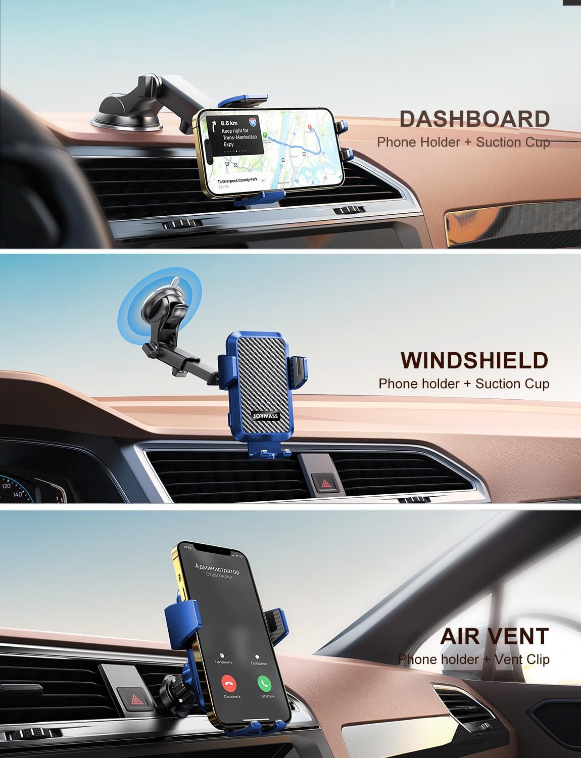 Cargador inalámbrico de coche, soportes de teléfono para tu automóvil, soporte de teléfono de sujeción automática de 15 W, accesorios de automóvil para iPhone 16 15 14 13 12 Mini Pro Max 11, Samsung
