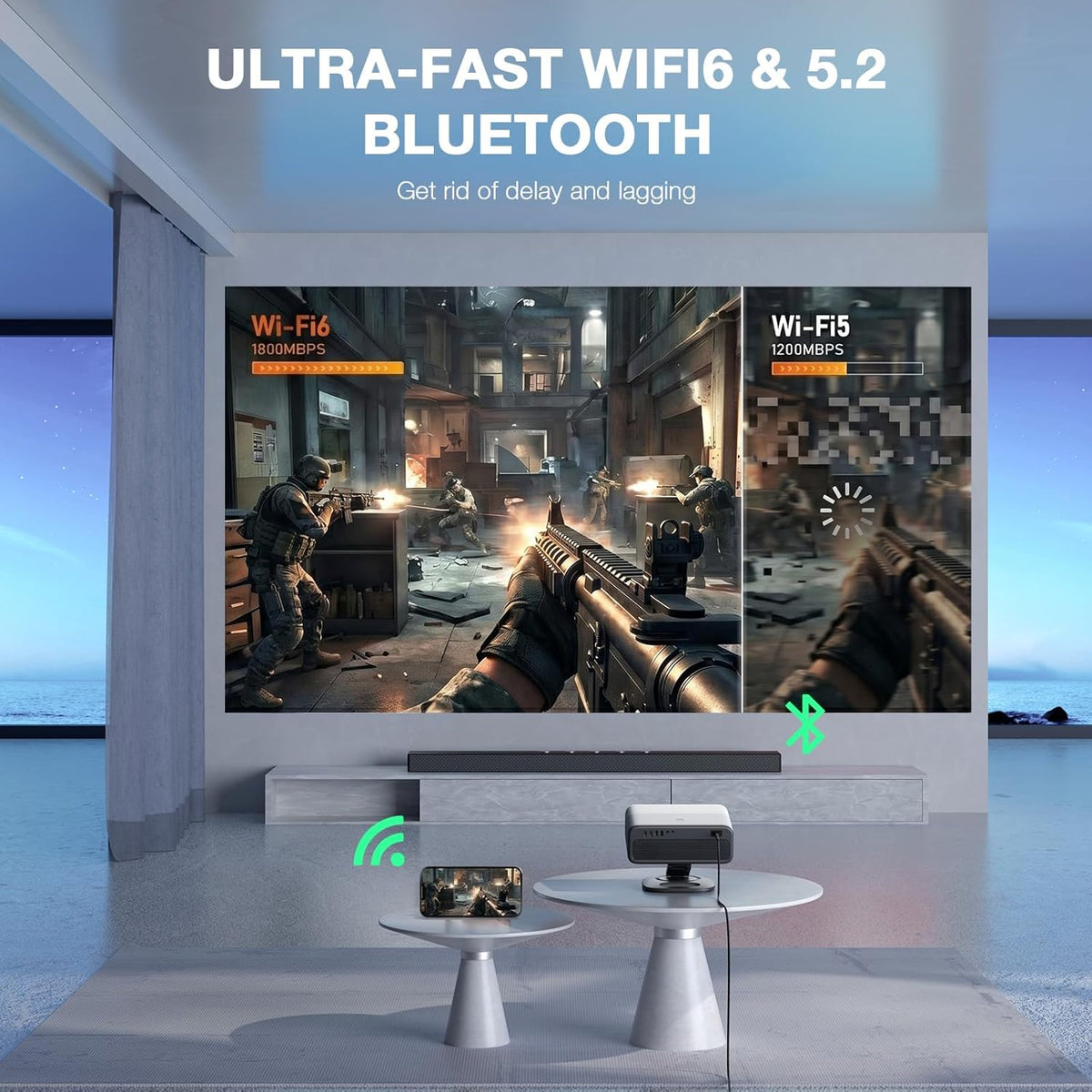 [Aplicación con licencia oficial y 3500ANSI] Proyector 4K con WiFi...