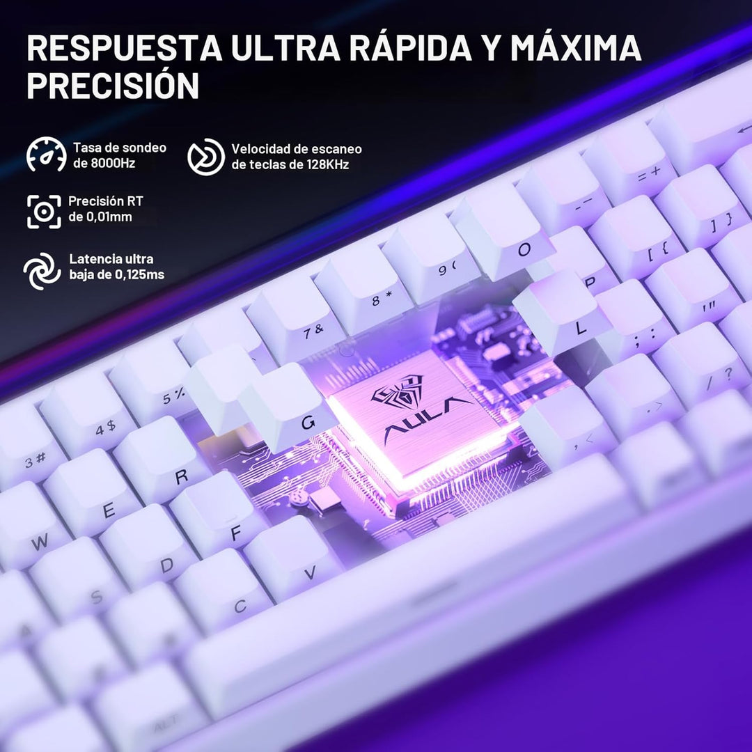 AULA Hero 68 HE 60% Teclado para Juegos con Cable, Teclado con Inte...