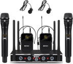 D Debra Sistema de Micrófono Inalámbrico Audio Pro DU4004 UHF 4 * 16 Canales Ajustables, 4 De mano