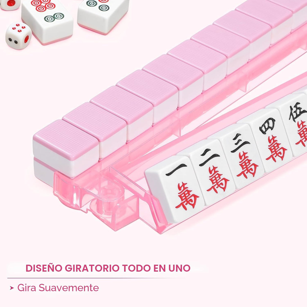Bastidores transparentes premium para Mahjong con empujadores, paquete de 4 bastidores acrílicos antideslizantes ﻿