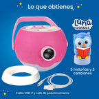Lámpara Proyector de libros rosas para niños, 5 historias de cuentos de hadas para leer en voz alta, 5 canciones, a partir de 3 años