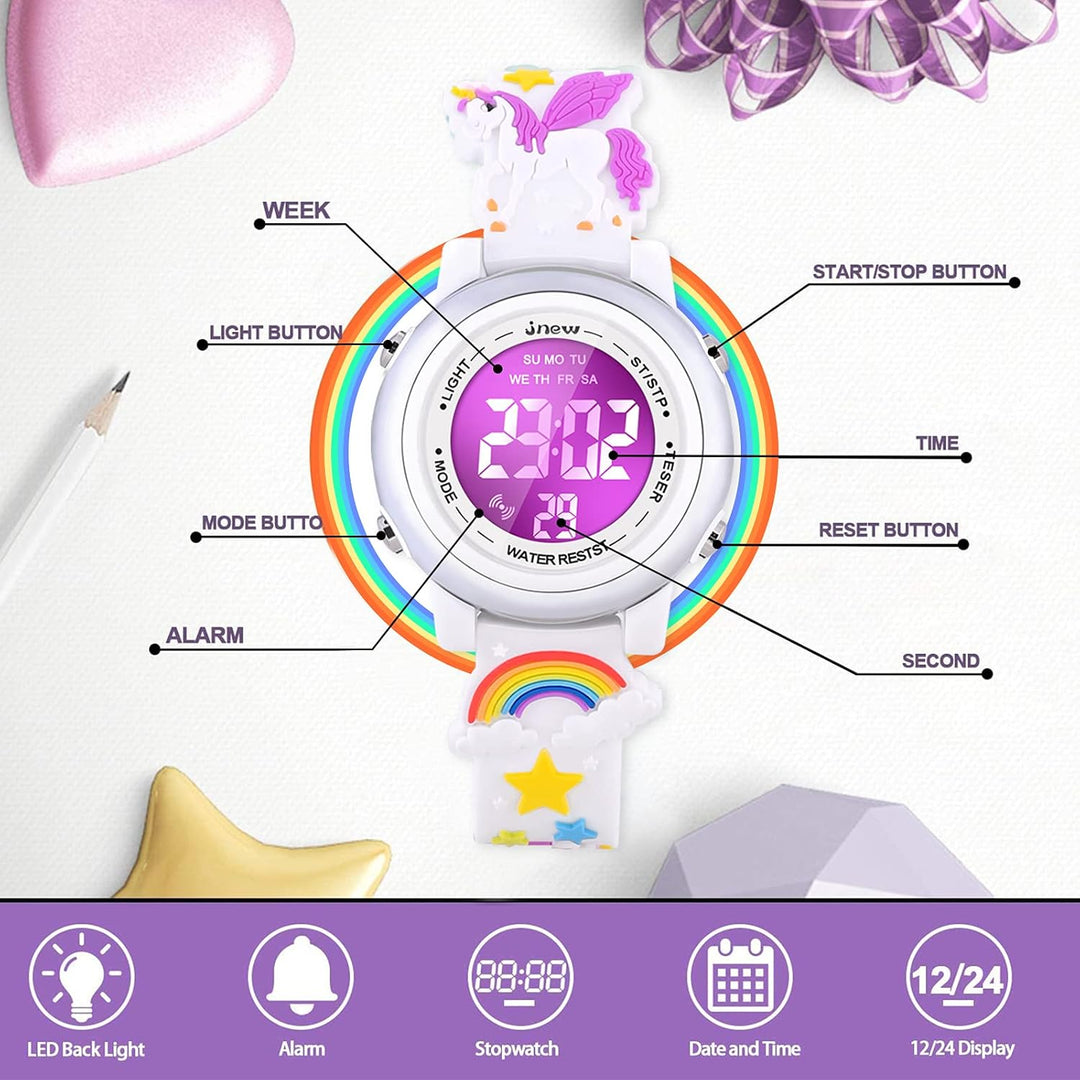 VAPCUFF Relojes impermeables 3D de dibujos animados para niñas con...