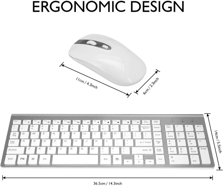 cimetech Combo de teclado y mouse inalámbricos, compacto y silencio...