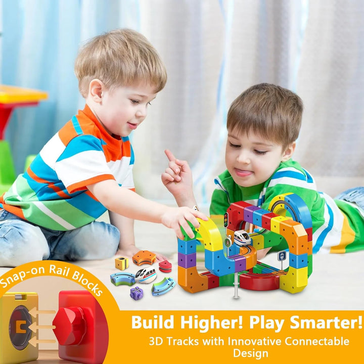 Juego de tren eléctrico para niños pequeños 3-8 51 piezas