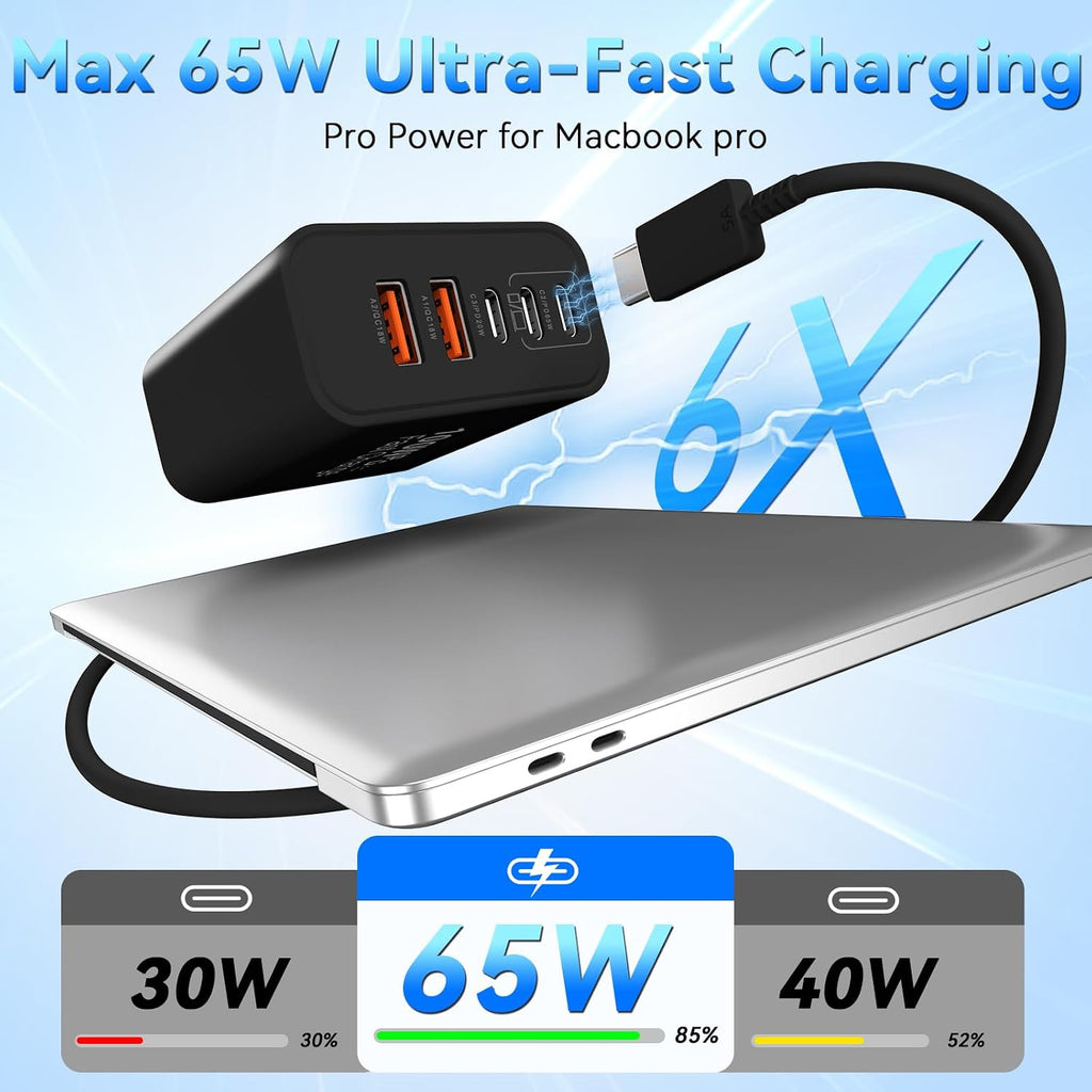 Cargador USB C para teléfono 16 15 Pro Max, bloque de carga rápida de 30 W con cable de 6.6 pies de largo para teléfono 16 Pro Max/16 Pro/16 Plus/16/15 ProMax/15Pro/15Plus/15 GalaxyS24-Negro