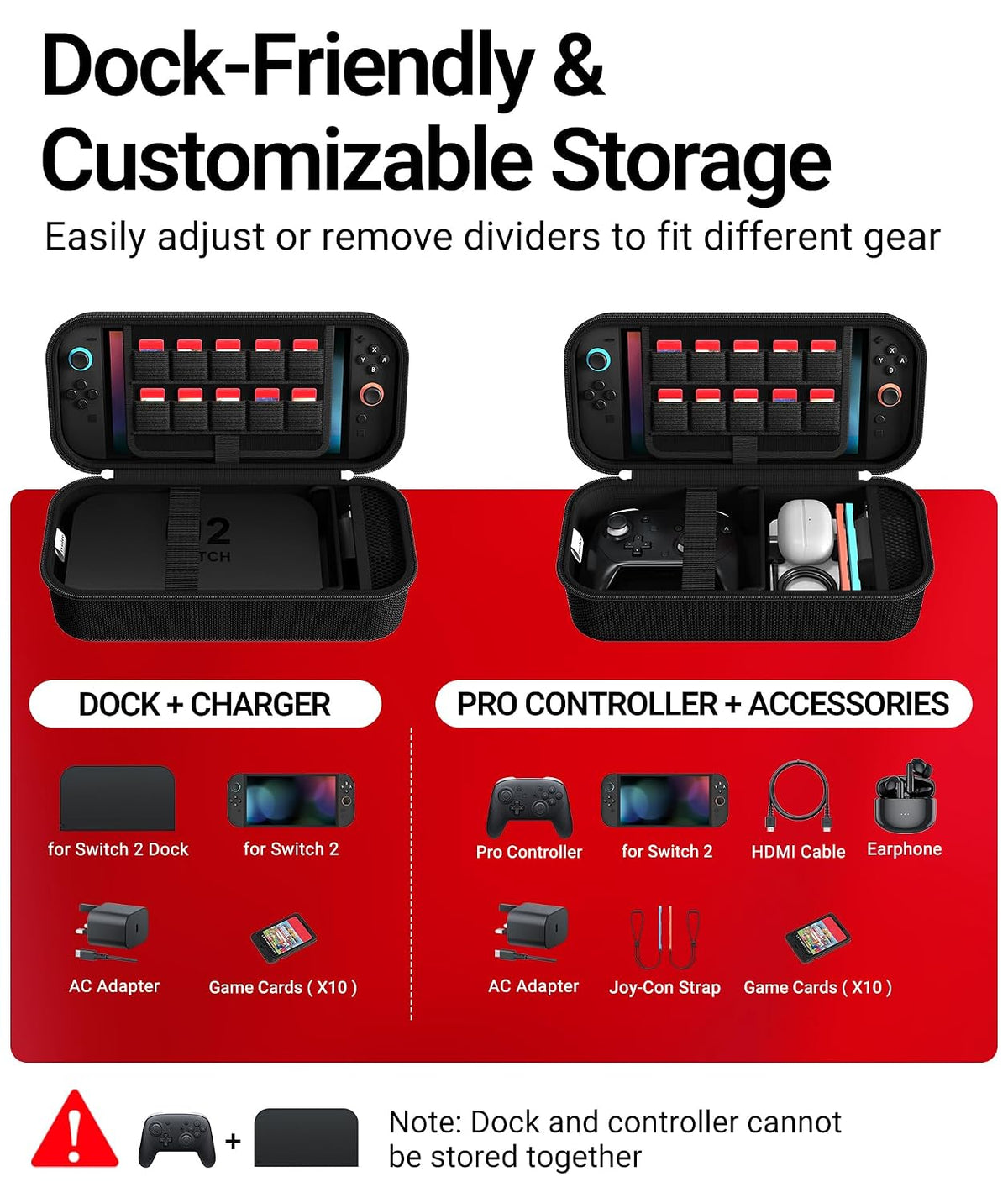 ivoler Funda de transporte para Nintendo Switch 2 / Switch / OLED Model