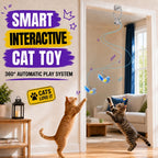 Juguetes interactivos para gatos de interior: varita de plumas de ave voladora automática, juguete de persecución, ejercicio, enriquecimiento y estimulación, USB recargable, duradero, seguro, juguete