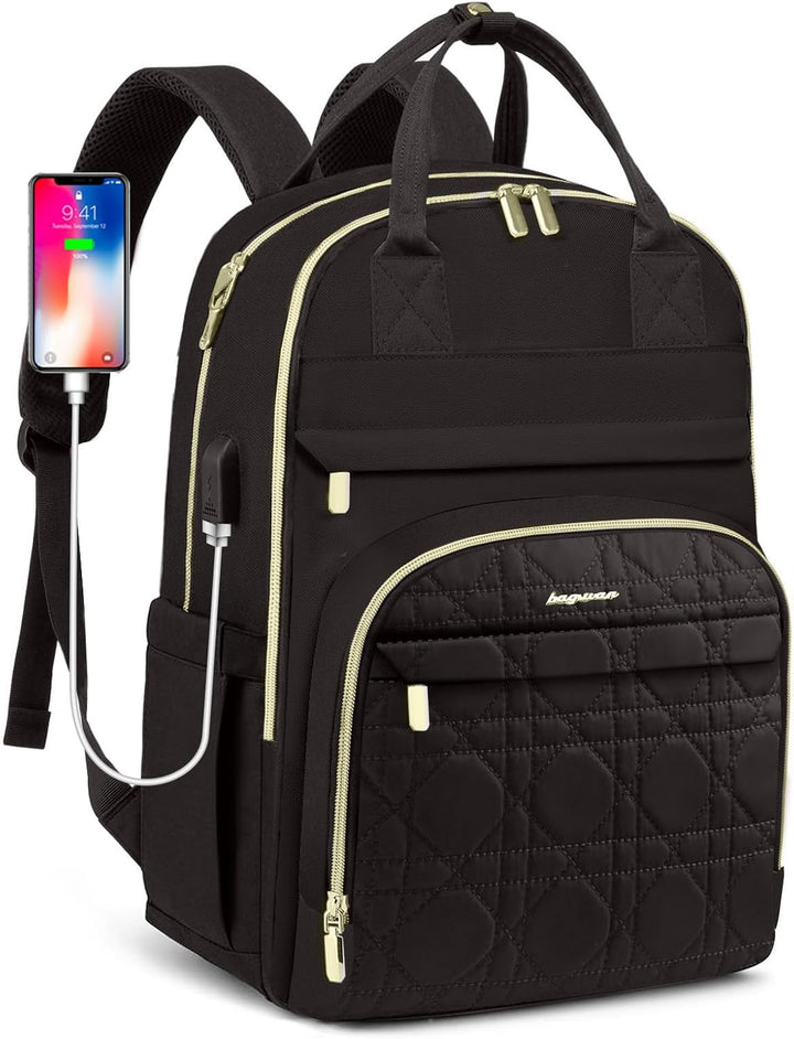 bagswan Mochila para laptop para mujer, 54-Negro, 15,6 pulg., Mochi...