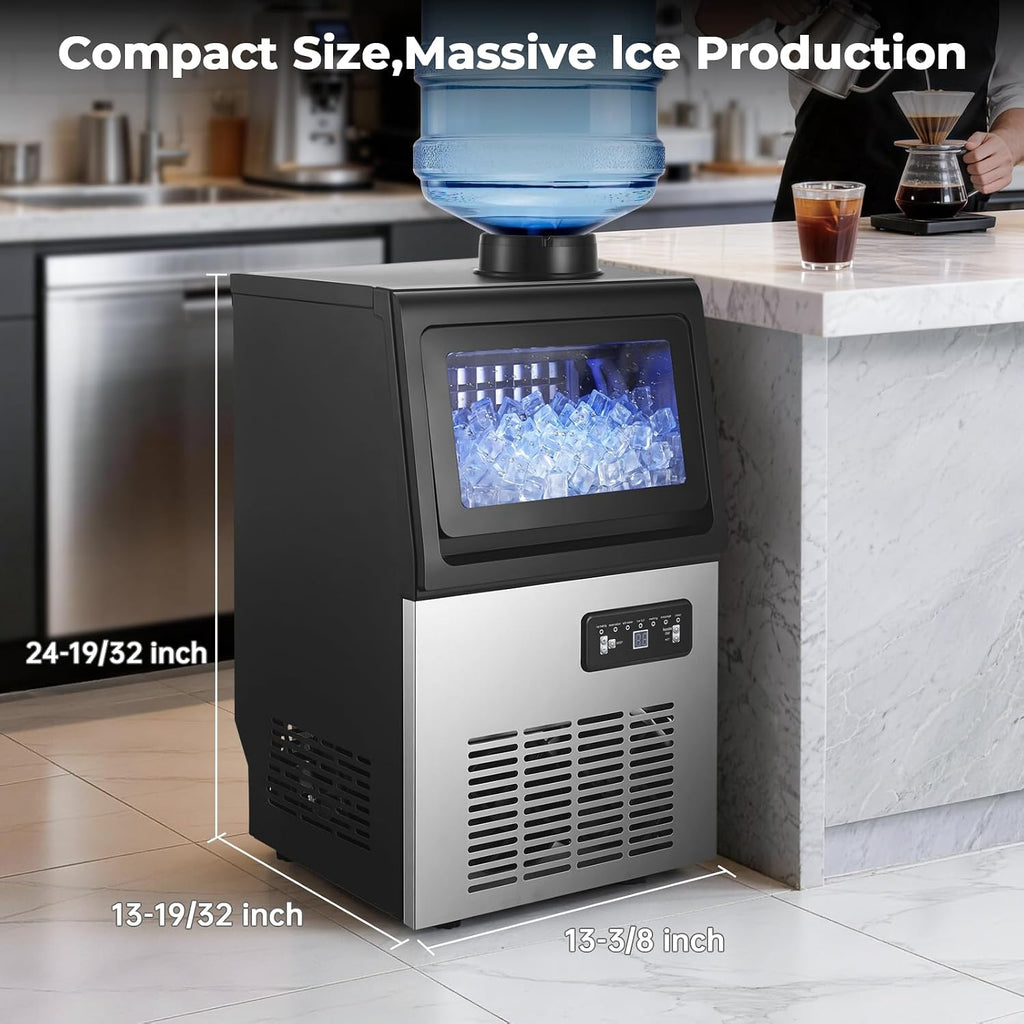 Máquina de hielo comercial de 90 libras, almacenamiento de 18