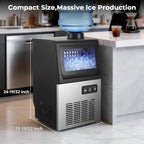 Máquina de hielo comercial de 90 libras, almacenamiento de 18