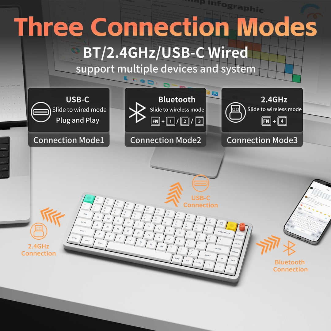 nuphy Air75 V3 Teclado mecánico inalámbrico intercambiable en calie...