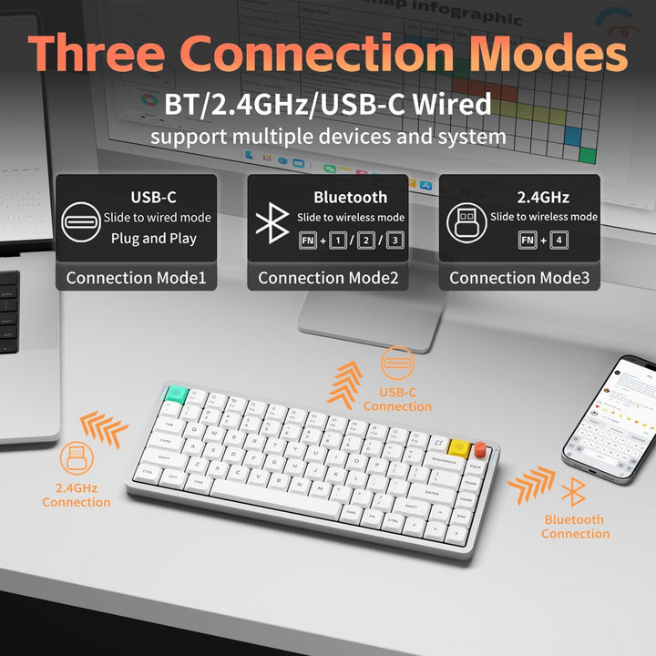 nuphy Air75 V3 Teclado mecánico inalámbrico intercambiable en calie...