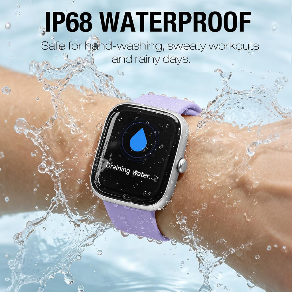 Reloj inteligente para mujer, rastreador de fitness HD de 1.83 pulgadas (respuesta/hacer llamadas) con monitor de frecuencia cardíaca 24/7/sueño/SpO2, resistente al agua IP68, más de 100 modos