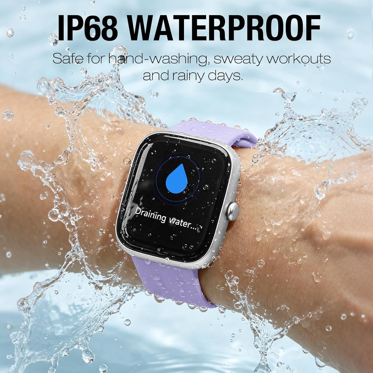 Reloj inteligente para mujer, rastreador de fitness HD de 1.83 pulgadas (respuesta/hacer llamadas) con monitor de frecuencia cardíaca 24/7/sueño/SpO2, resistente al agua IP68, más de 100 modos