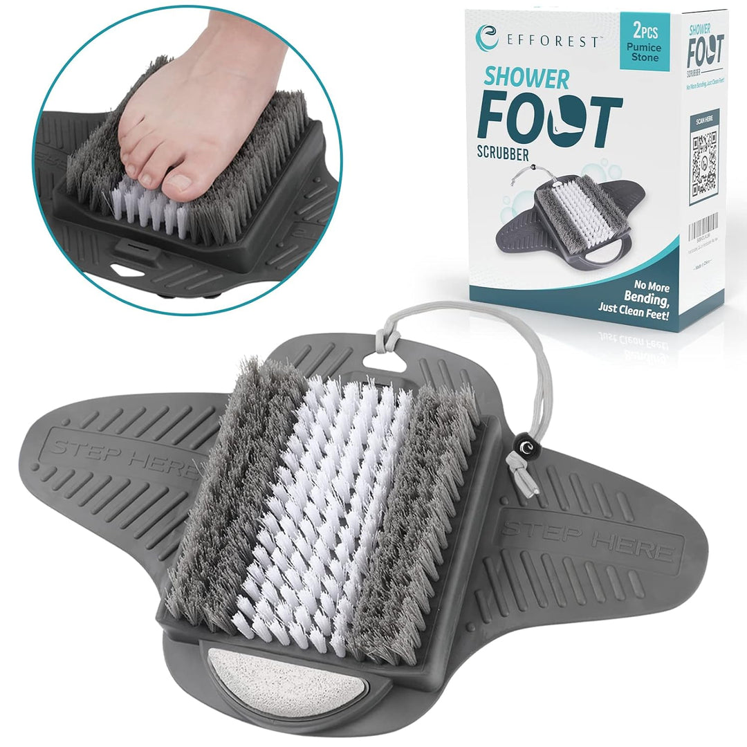 Efforest Esterilla para pies de ducha con piedra pómez - Limpia, su...