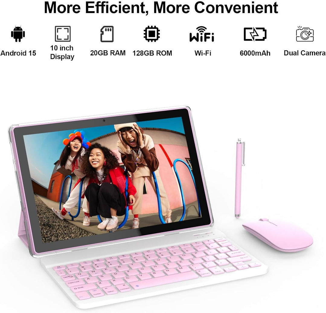 Nyxolaria Tablet Android 15.0 de 10.1 pulgadas, RAM 20 GB (4+16 exp...