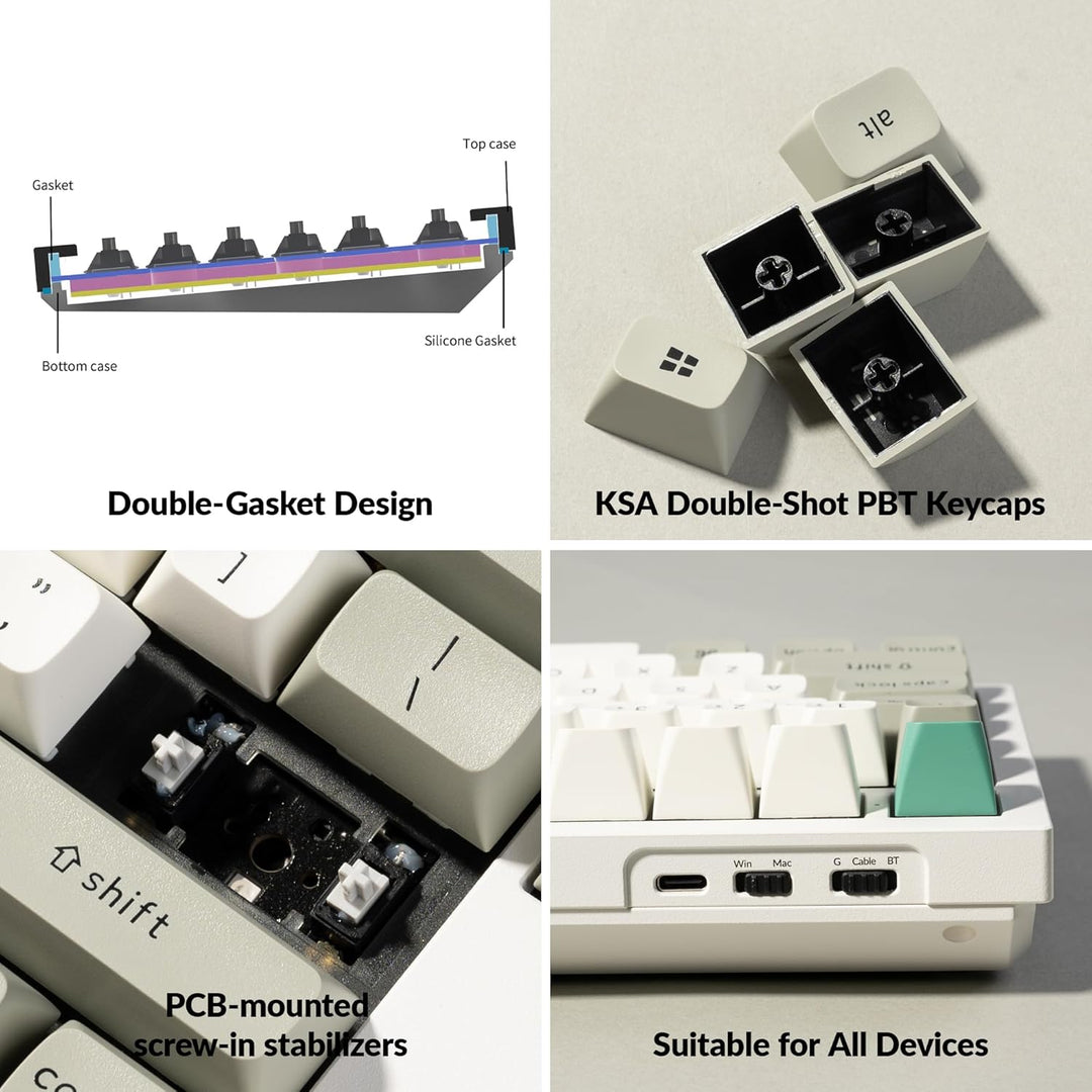 Keychron Q6 Max QMK\/VIA Bluetooth Inalámbrico \/2.4 GHz\/USB-C Tec...